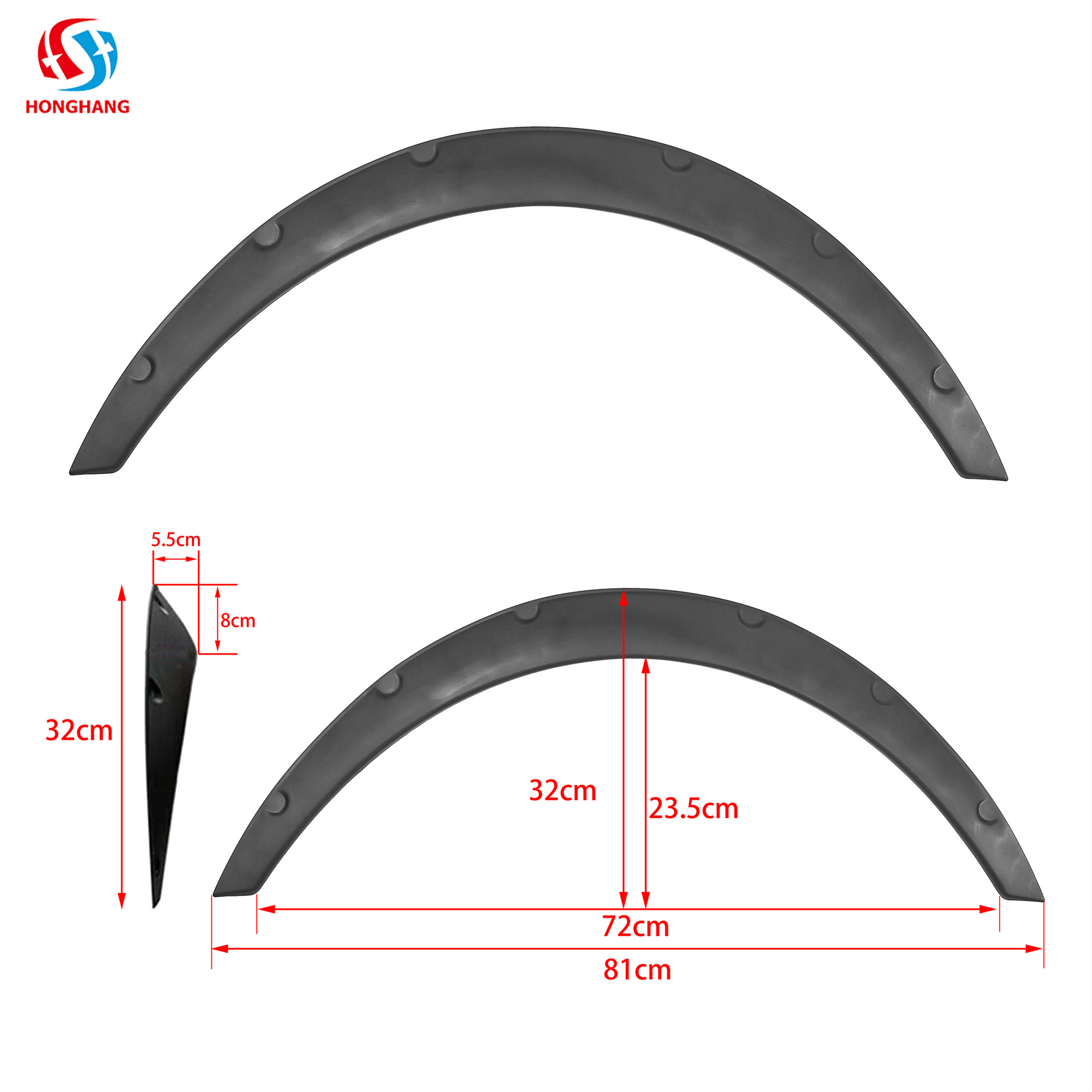 Type A 4pcs/set Small Size Universal PP Material Fender Flares For All Sedan Cars 