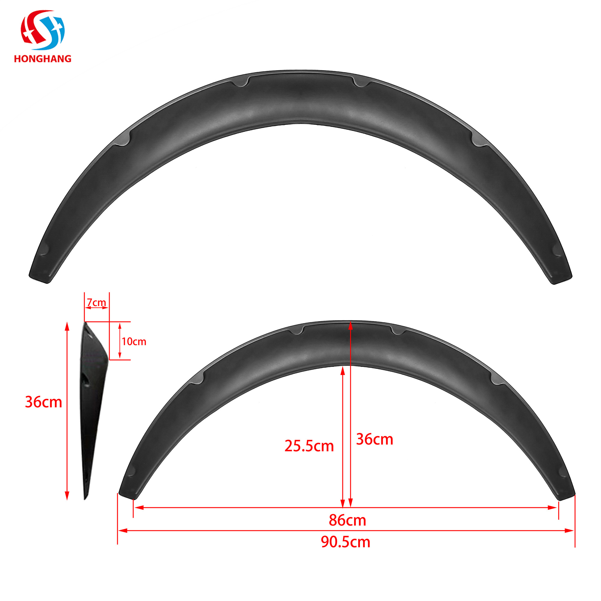 Type A 4pcs/set Universal PP Material Fender Flares For All car