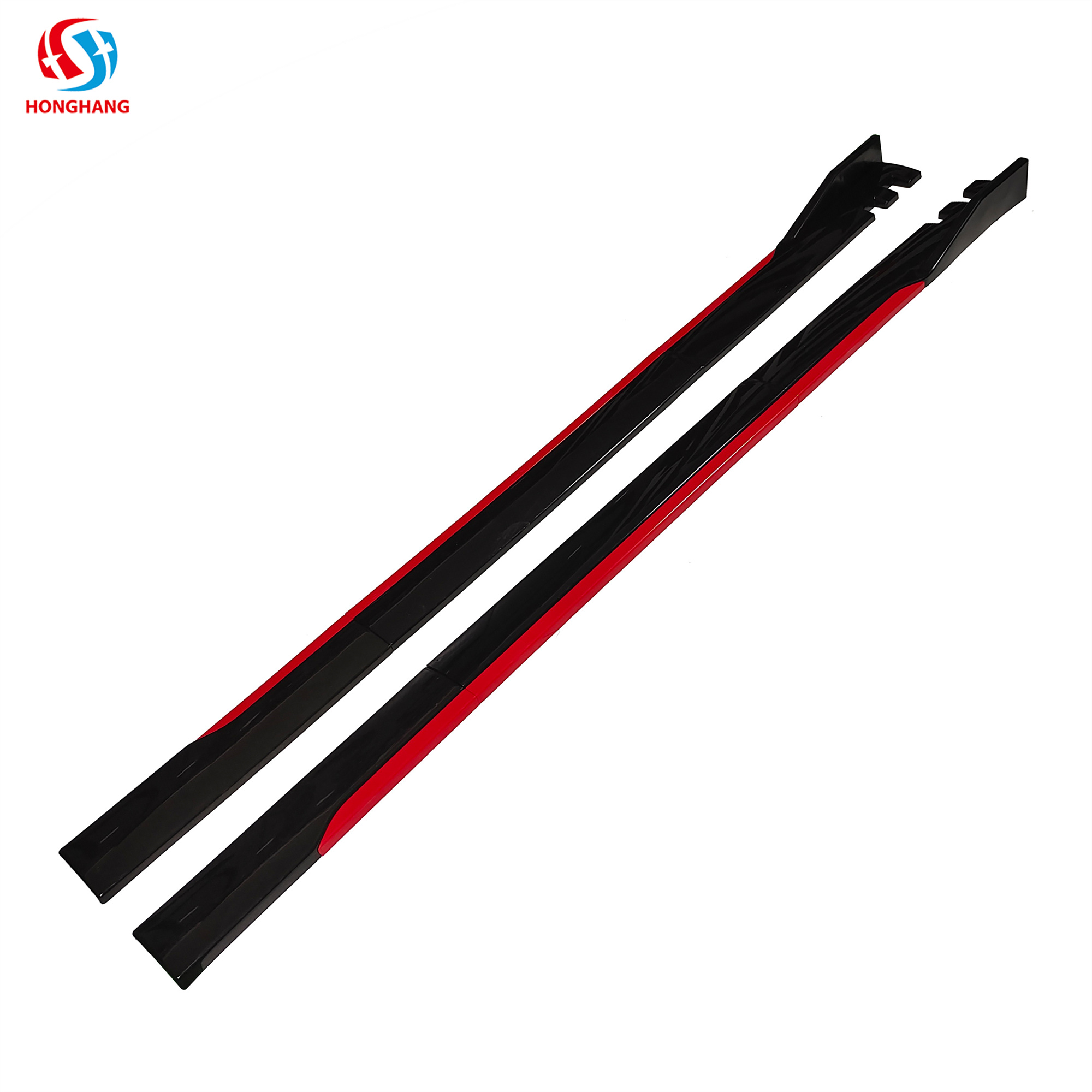 Universal Car Side Skirts Black+Red For All Cars Toyota Honda Benz BMW Audi VW Type J 6-stage 12pcs